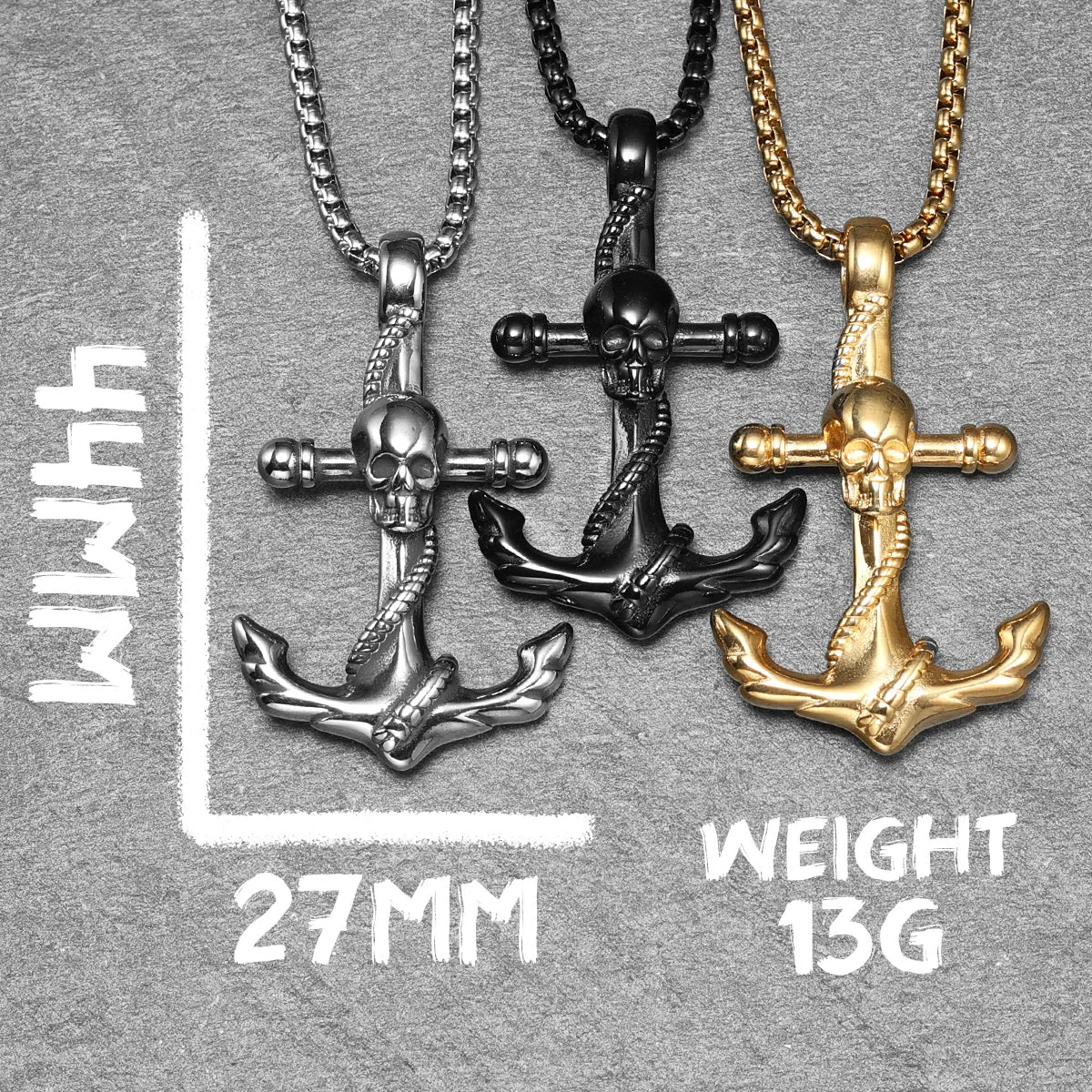 Anchor Sailor Stainless Steel Men's Necklace Pendants Chain