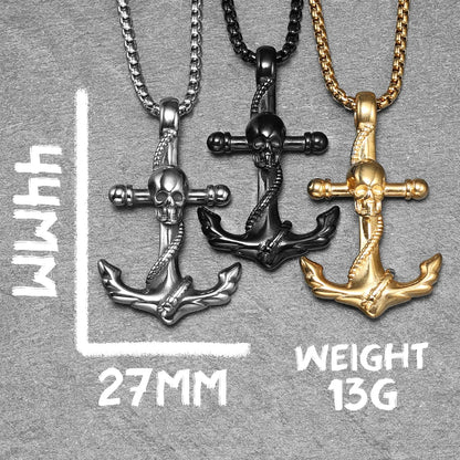 Anchor Sailor Stainless Steel Men's Necklace Pendants Chain