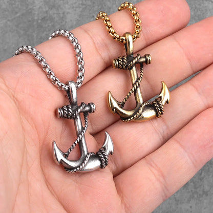 Anchor Sailor Stainless Steel Men's Necklace Pendants Chain