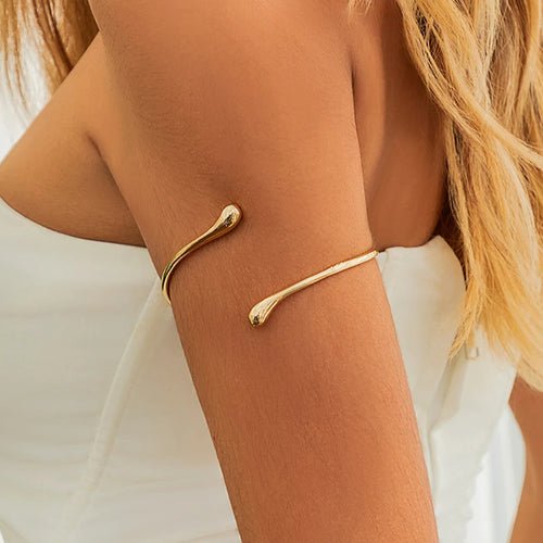 Simple Vintage Water Drop Open Cuff Bangle Fashion Hut Jewelry
