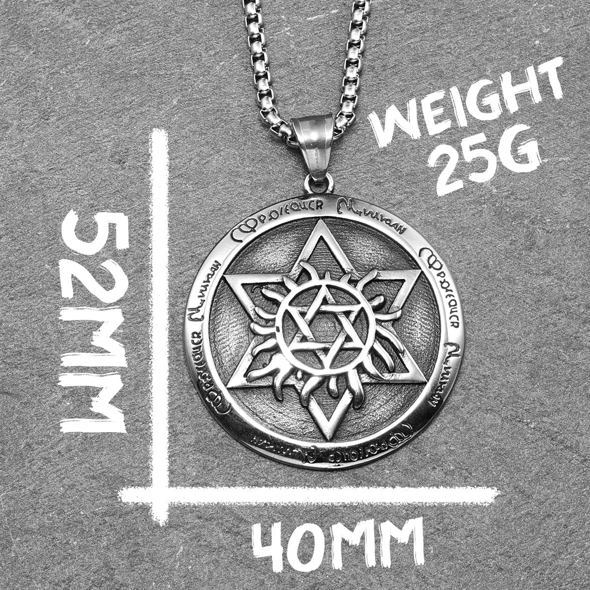 Star of David Stainless Steel Men's Necklace Pendant Chain