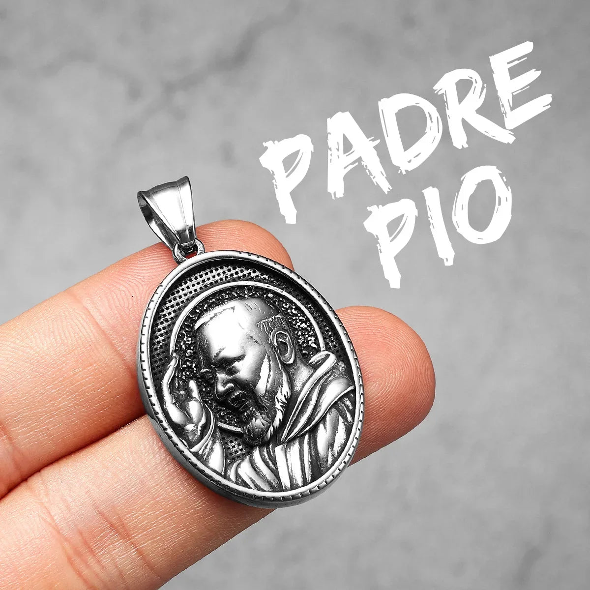 Christian Saints Stainless Steel Men's Pendant Necklace