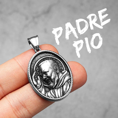 Christian Saints Stainless Steel Men's Pendant Necklace