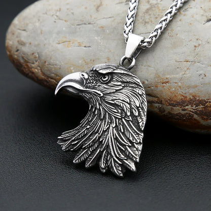 Gothic Vintage Eagle Head Pendant Men's Necklace