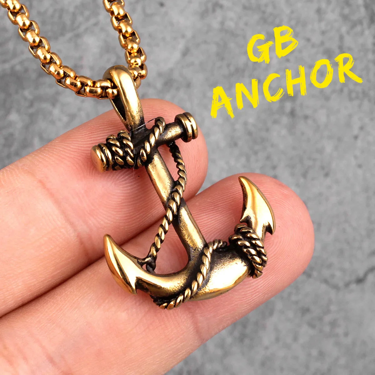 Anchor Sailor Stainless Steel Men's Necklace Pendants Chain