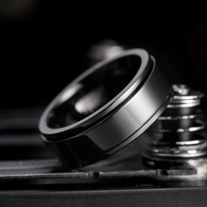 Stainless Steel Anxiety Fidget Spinner Rings for Men Cool Punk Spinning Rotate Rings for men Anti Stress Wedding Band Jewelry