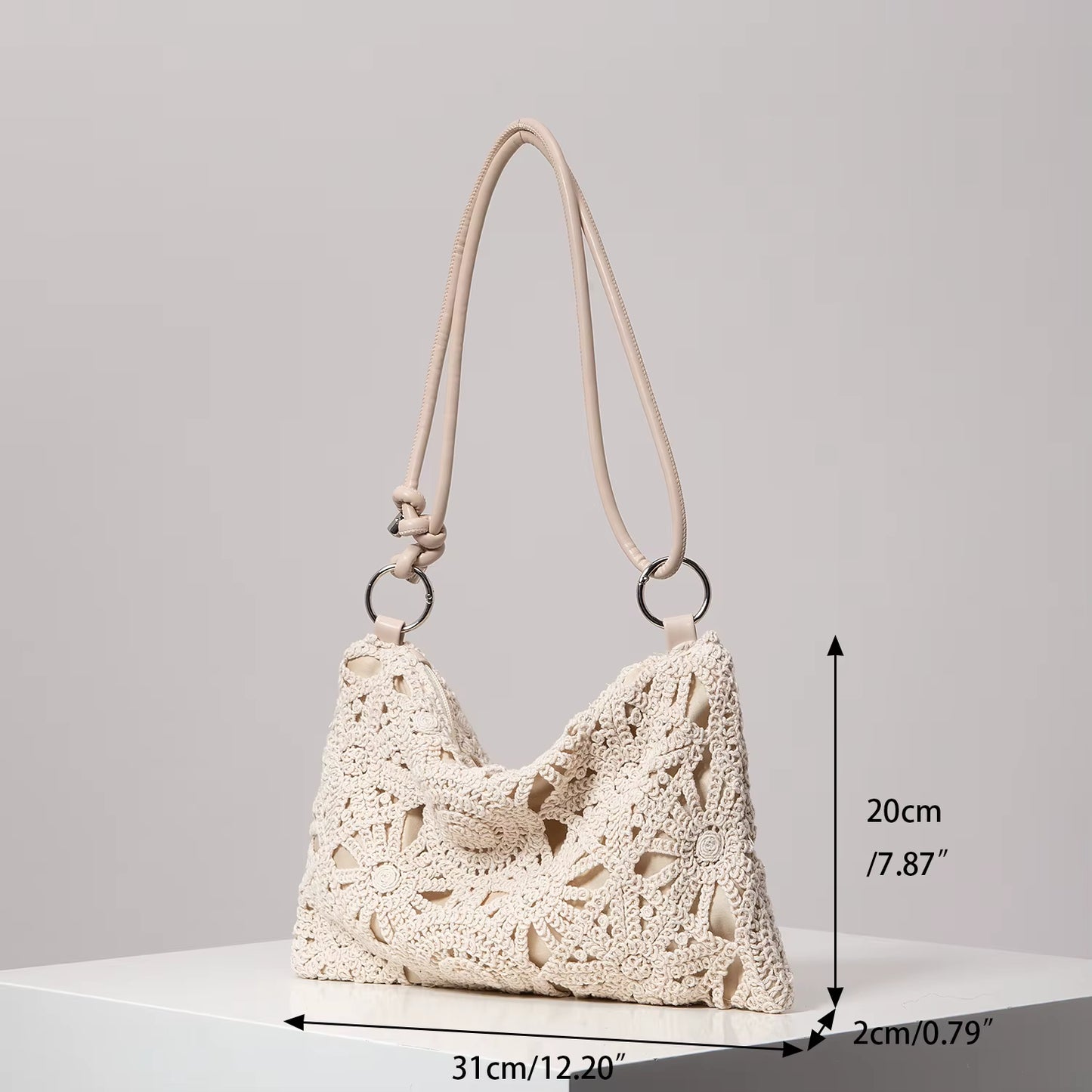 Boho Crochet Floral Shoulder Bag