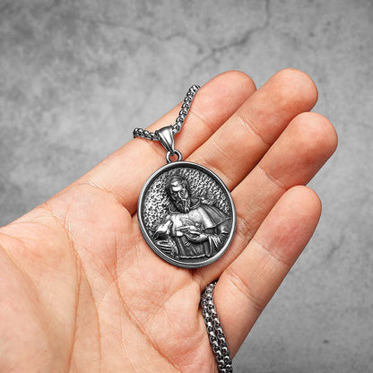 Catholic Saints & Virgin Mary Stainless Steel Men's Pendant Necklace