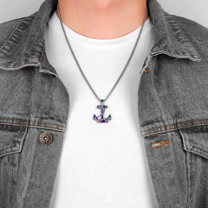 Anchor Sailor Stainless Steel Men's Necklace Pendants Chain