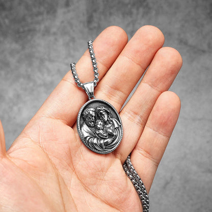 Christian Saints Stainless Steel Men's Pendant Necklace