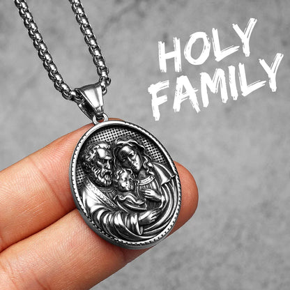 Christian Saints Stainless Steel Men's Pendant Necklace