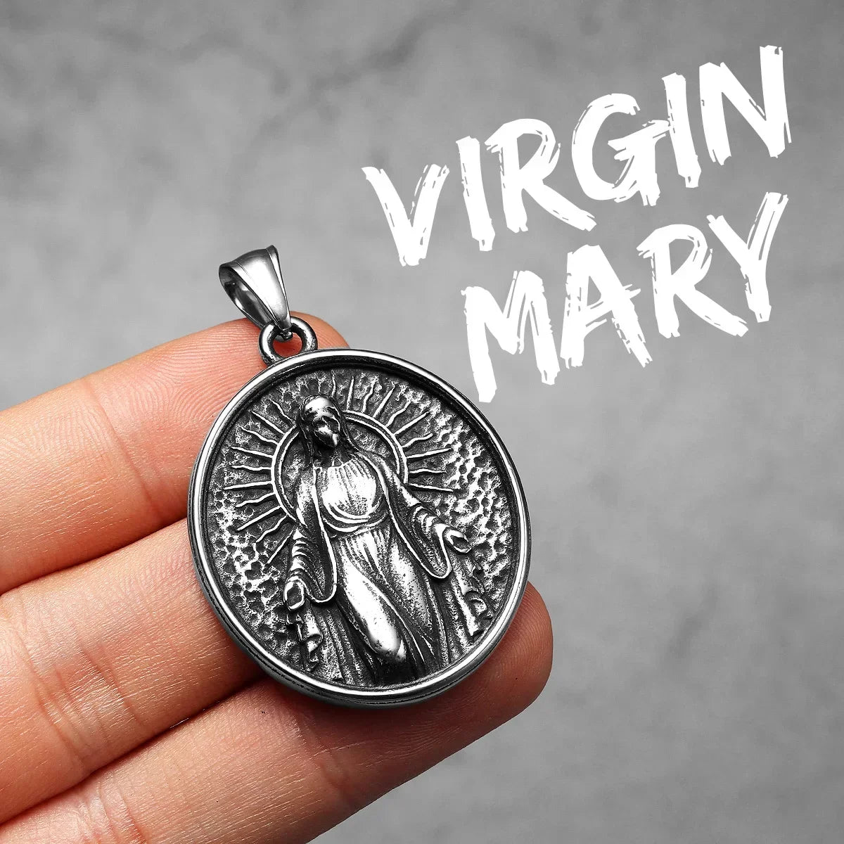Catholic Saints & Virgin Mary Stainless Steel Men's Pendant Necklace