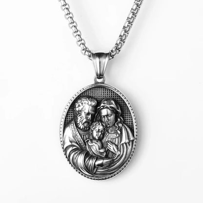 Christian Saints Stainless Steel Men's Pendant Necklace