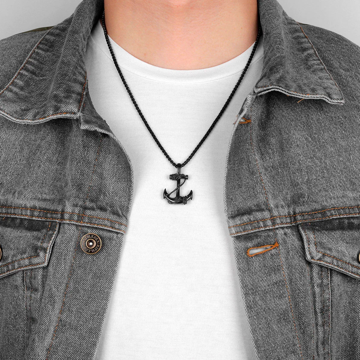 Anchor Sailor Stainless Steel Men's Necklace Pendants Chain