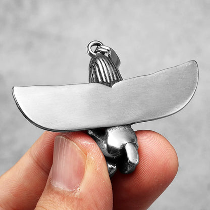 Egyptian Pharaoh Eagle Wing Stainless Steel Men's Necklace Pendant Chain