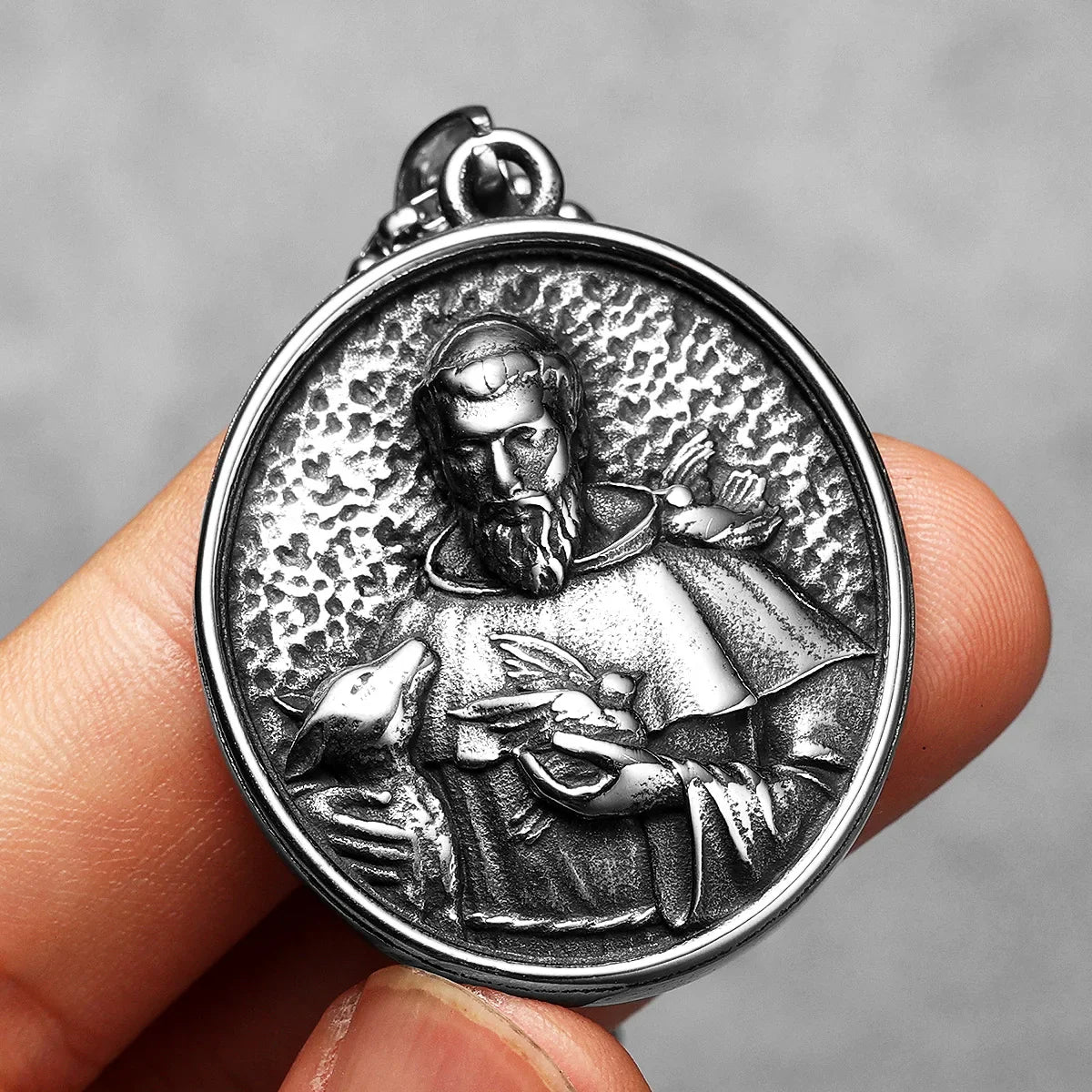Catholic Saints & Virgin Mary Stainless Steel Men's Pendant Necklace