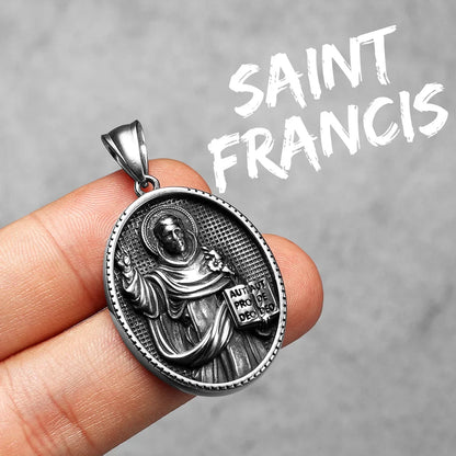 Christian Saints Stainless Steel Men's Pendant Necklace
