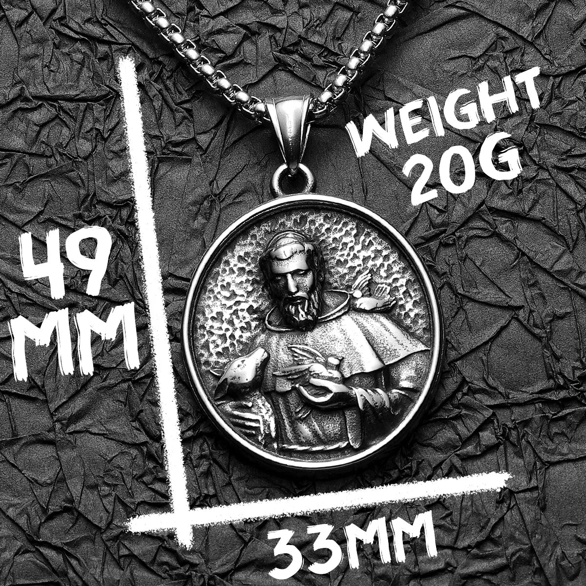 Catholic Saints & Virgin Mary Stainless Steel Men's Pendant Necklace