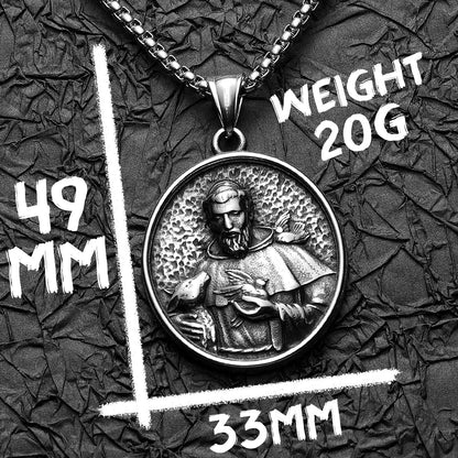 Catholic Saints & Virgin Mary Stainless Steel Men's Pendant Necklace