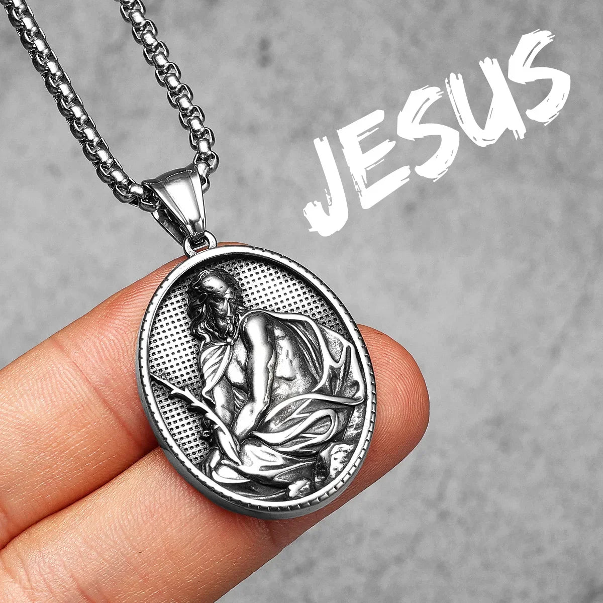Christian Saints Stainless Steel Men's Pendant Necklace