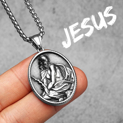 Christian Saints Stainless Steel Men's Pendant Necklace