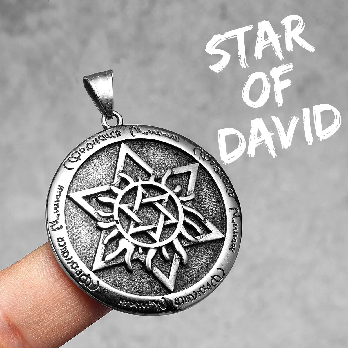 Star of David Stainless Steel Men's Necklace Pendant Chain