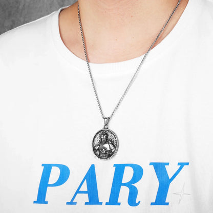 Catholic Saints & Virgin Mary Stainless Steel Men's Pendant Necklace