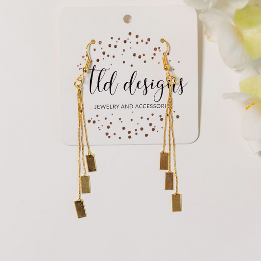 Gold Tags Earrings