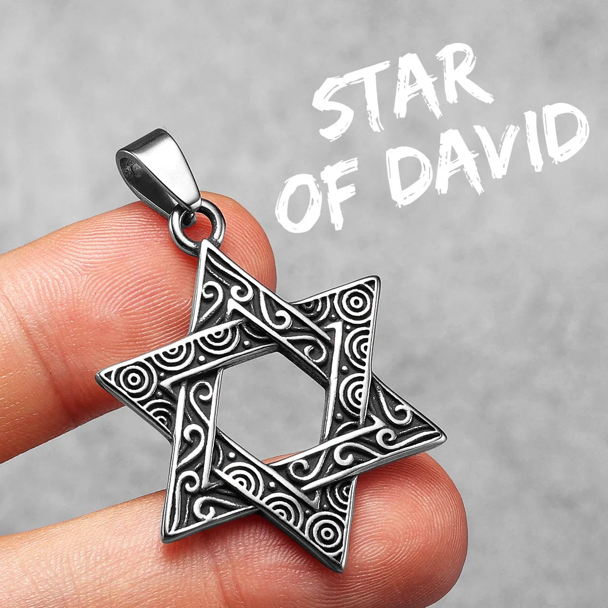 Judaism Solomon's Seal Stainless Steel Men's Necklace