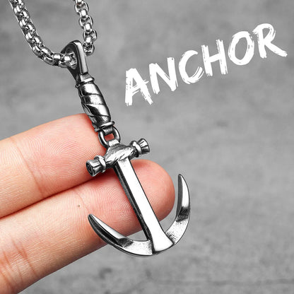 Anchor Sailor Stainless Steel Men's Necklace Pendants Chain