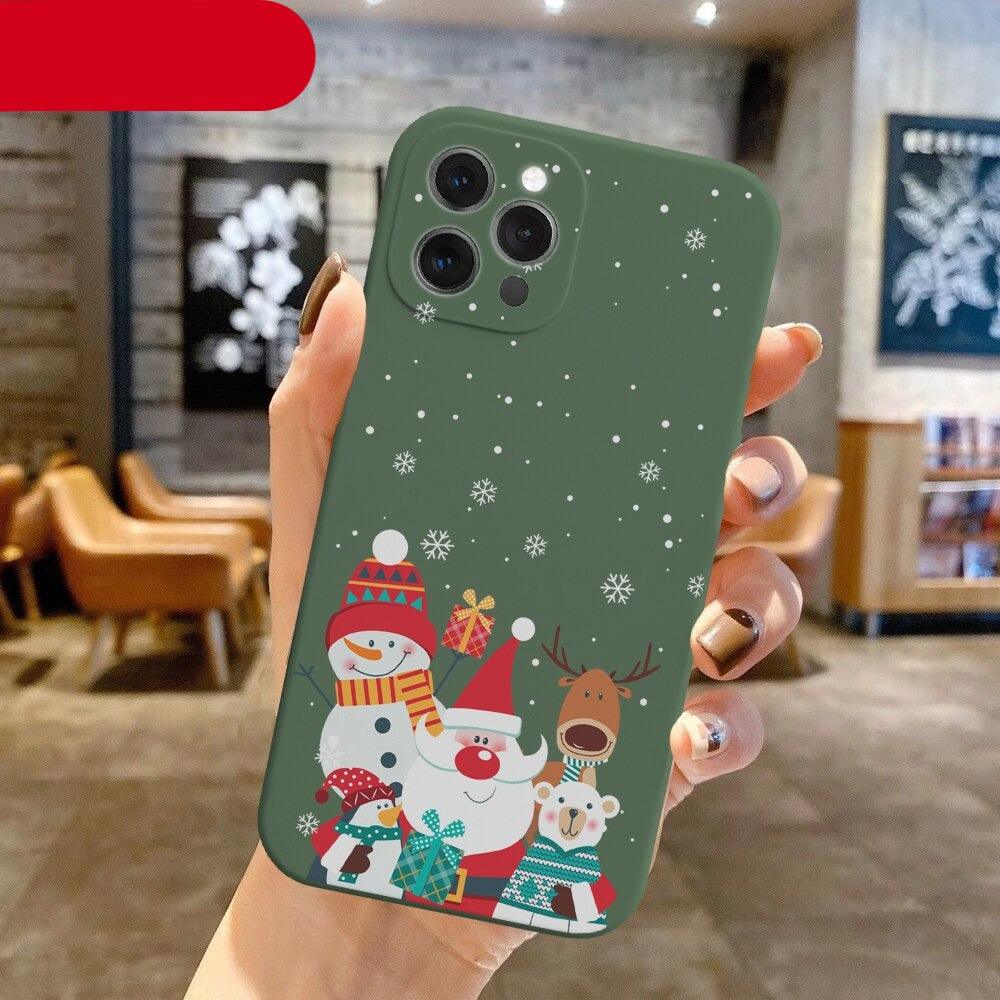 Christmas Pattern Silicone Phone Case for iPhone 13 & 14 Series
