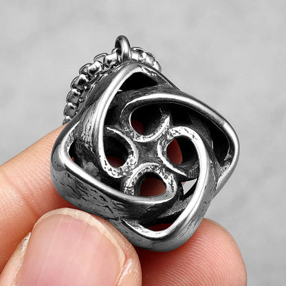 Celtic Knot Spiral Stainless Steel Men's Necklace Pendant Chain