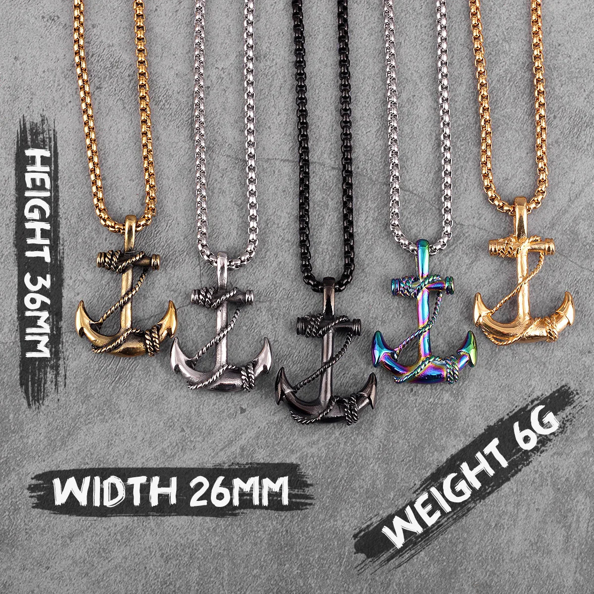 Anchor Sailor Stainless Steel Men's Necklace Pendants Chain