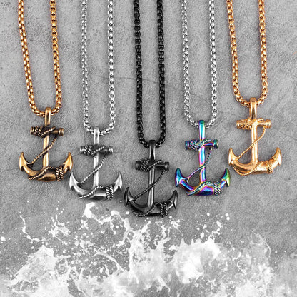 Anchor Sailor Stainless Steel Men's Necklace Pendants Chain