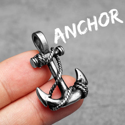 Anchor Sailor Stainless Steel Men's Necklace Pendants Chain