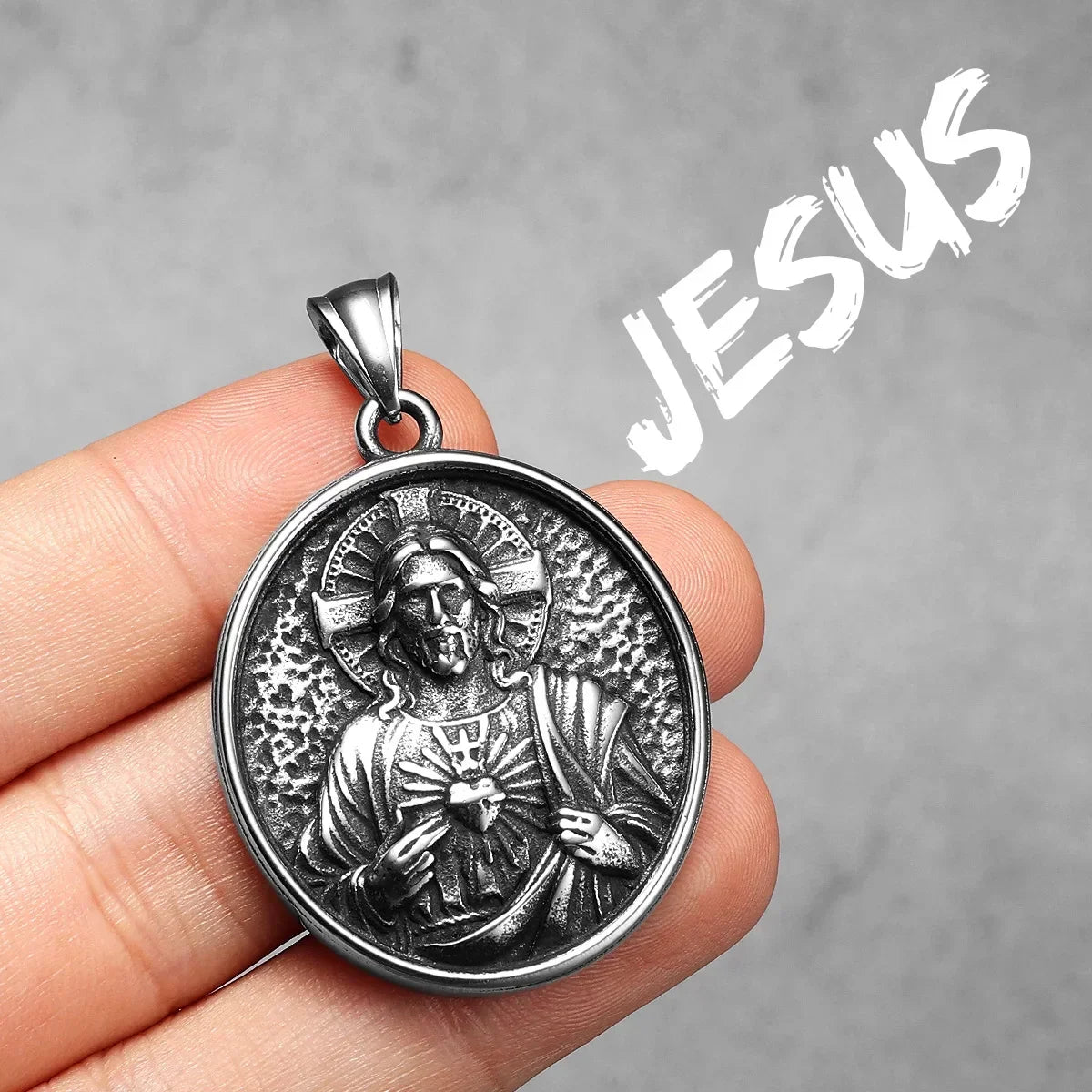 Catholic Saints & Virgin Mary Stainless Steel Men's Pendant Necklace