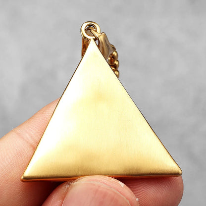 Masonic Illuminati Eye Stainless Steel Men's Necklace Pendant Chain
