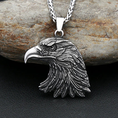 Gothic Vintage Eagle Head Pendant Men's Necklace