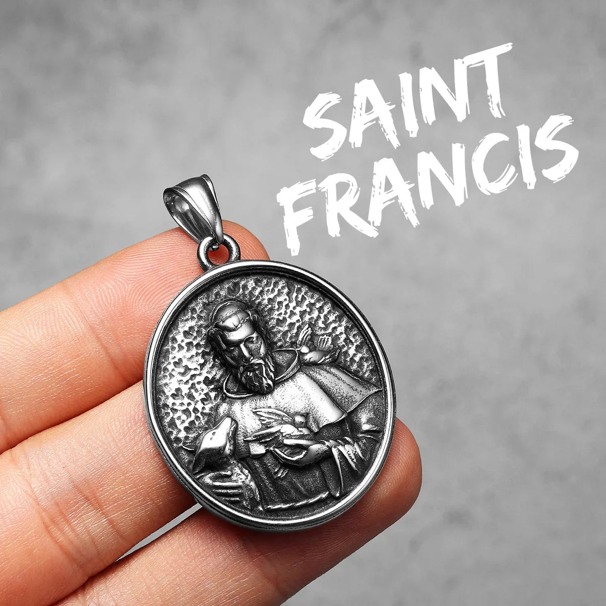 Catholic Saints & Virgin Mary Stainless Steel Men's Pendant Necklace