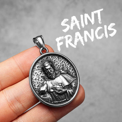 Catholic Saints & Virgin Mary Stainless Steel Men's Pendant Necklace