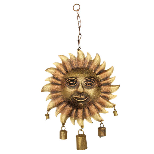 Sun Wind Chime with Bells - 18" Outdoor Garden Decor