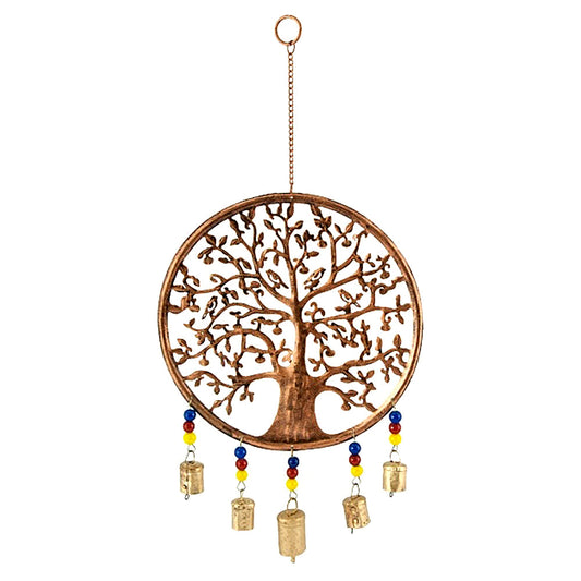 Tree of Life Wind Chime - Cast Iron with Copper Bells & Beads