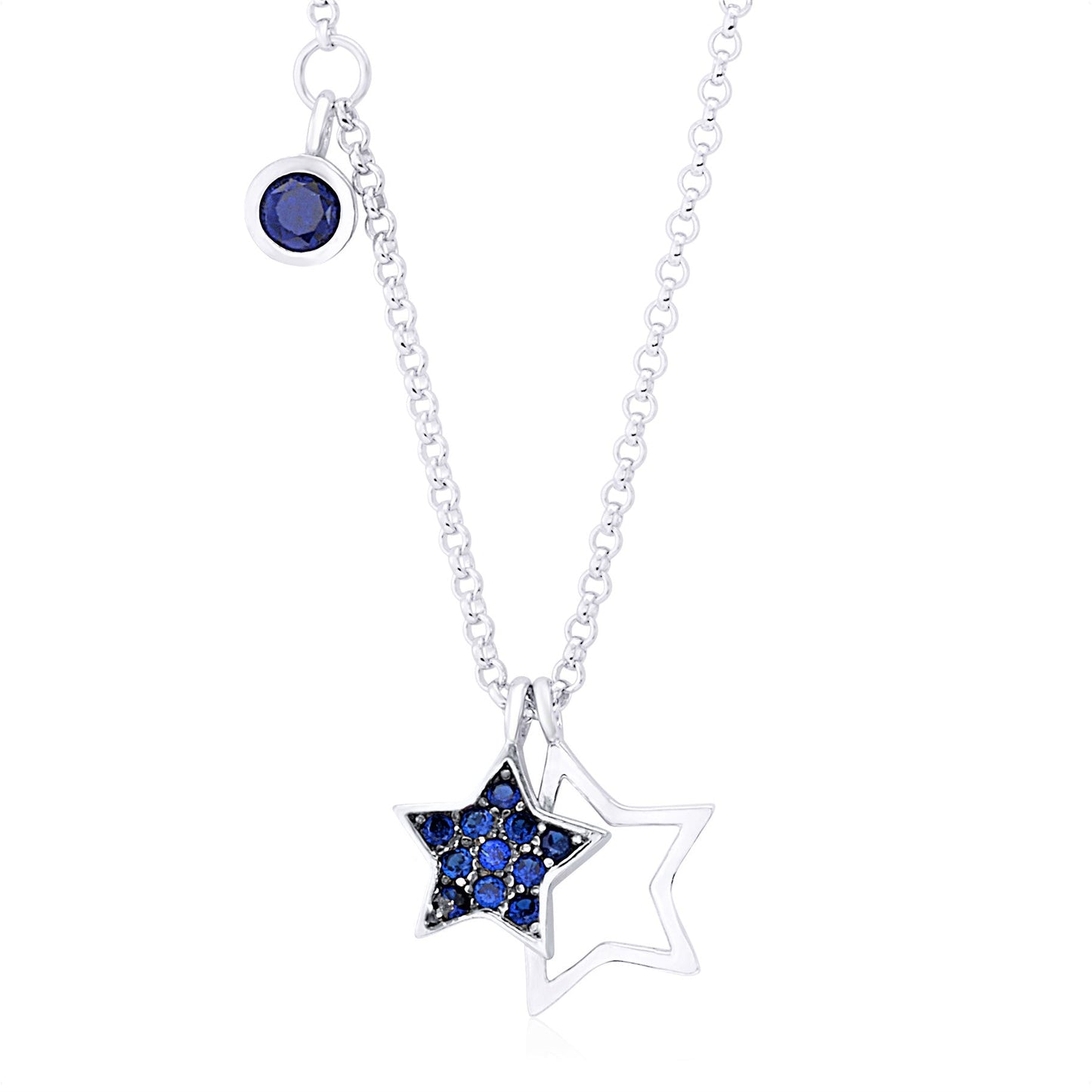 Double Star Charm Pendant Necklace