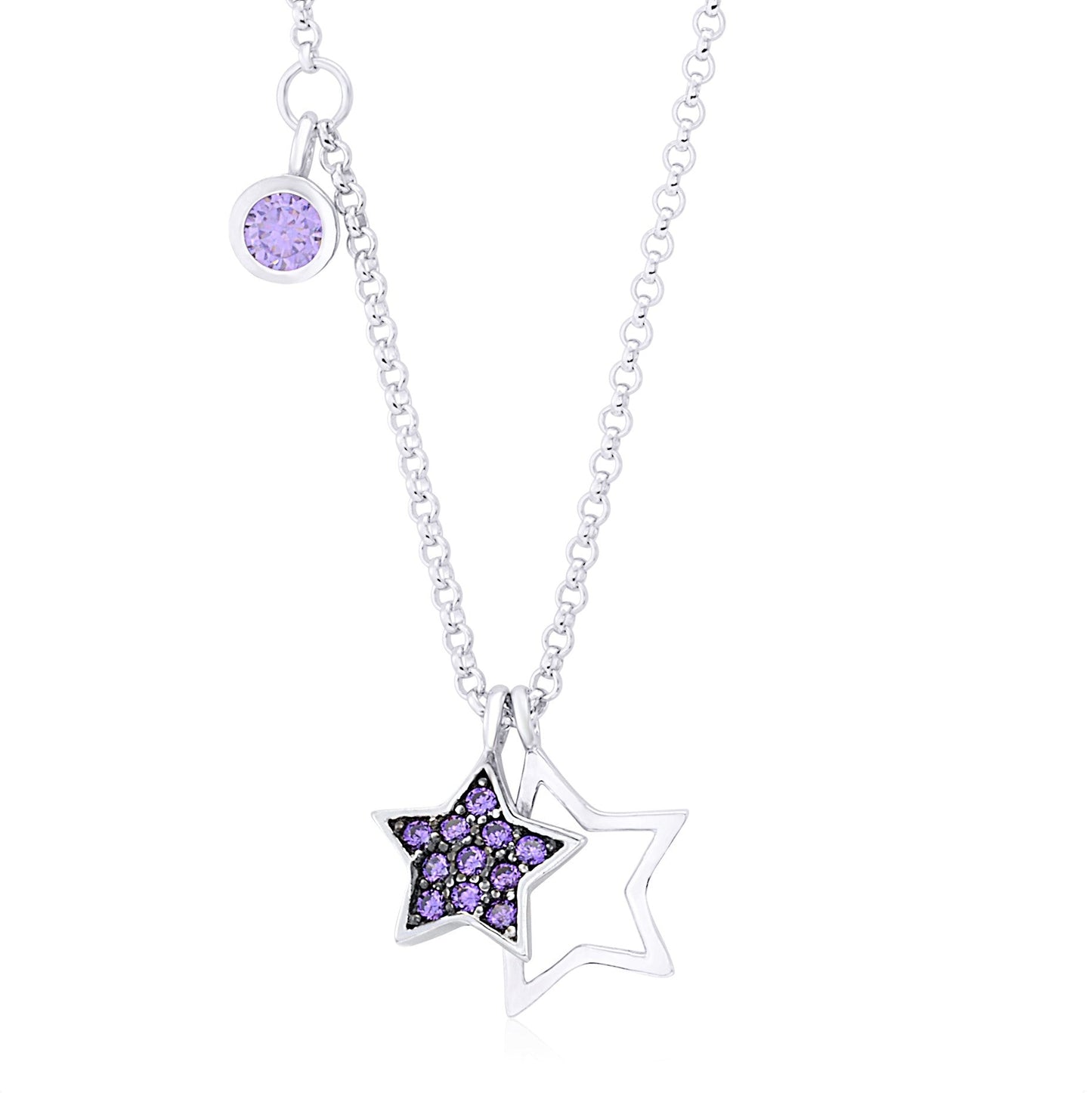 Double Star Charm Pendant Necklace