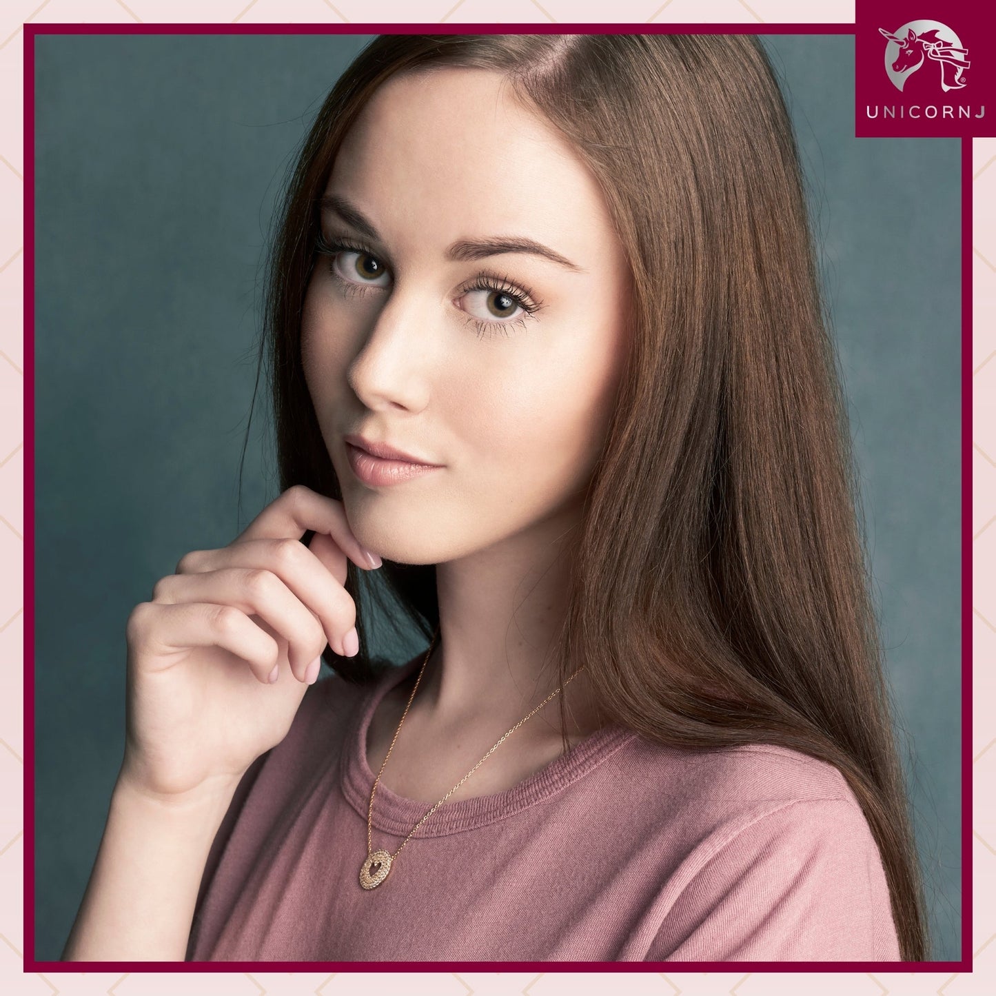 Pave CZ Disc Pendant Necklace with Heart Cut-Out