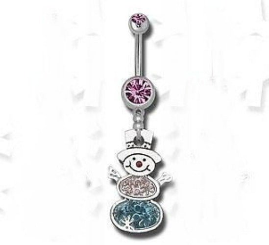 Snowman Navel Dangle Belly Ring | Fashion Hut Jewelry