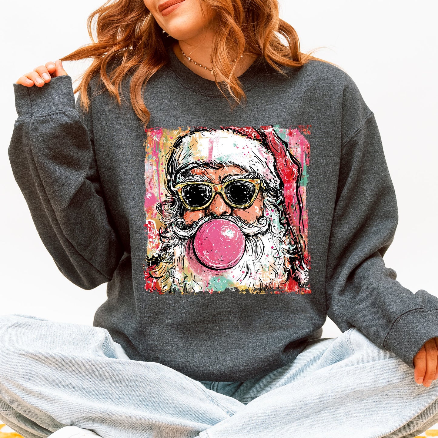 Vintage Santa Sketched Christmas Sweatshirt