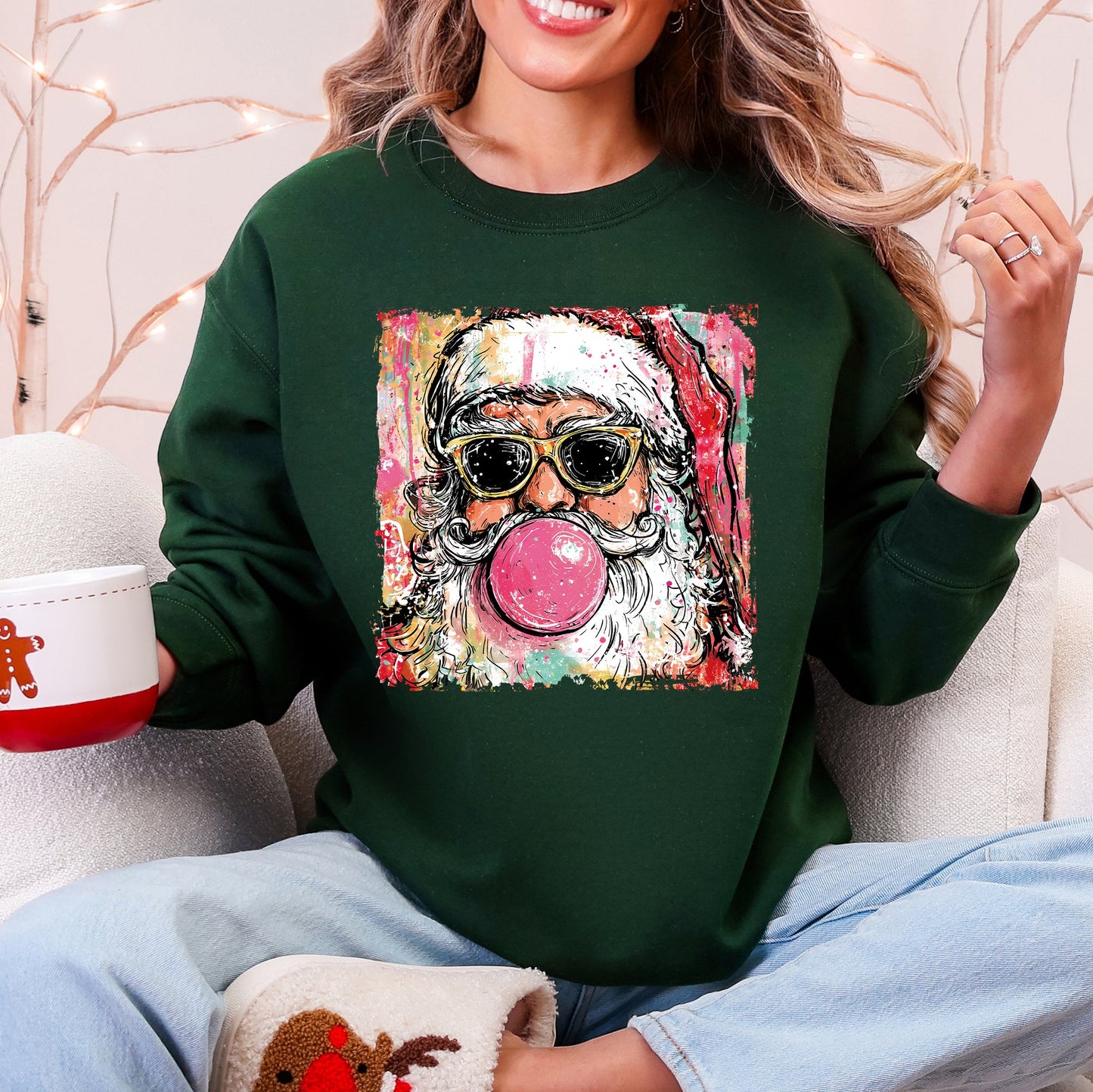 Vintage Santa Sketched Christmas Sweatshirt