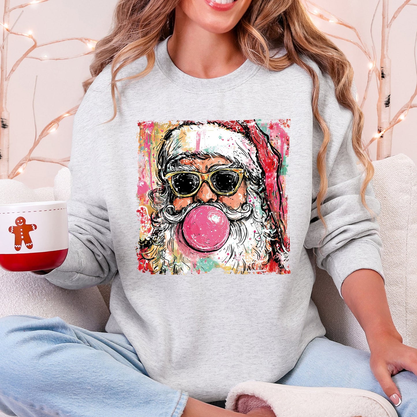 Vintage Santa Sketched Christmas Sweatshirt