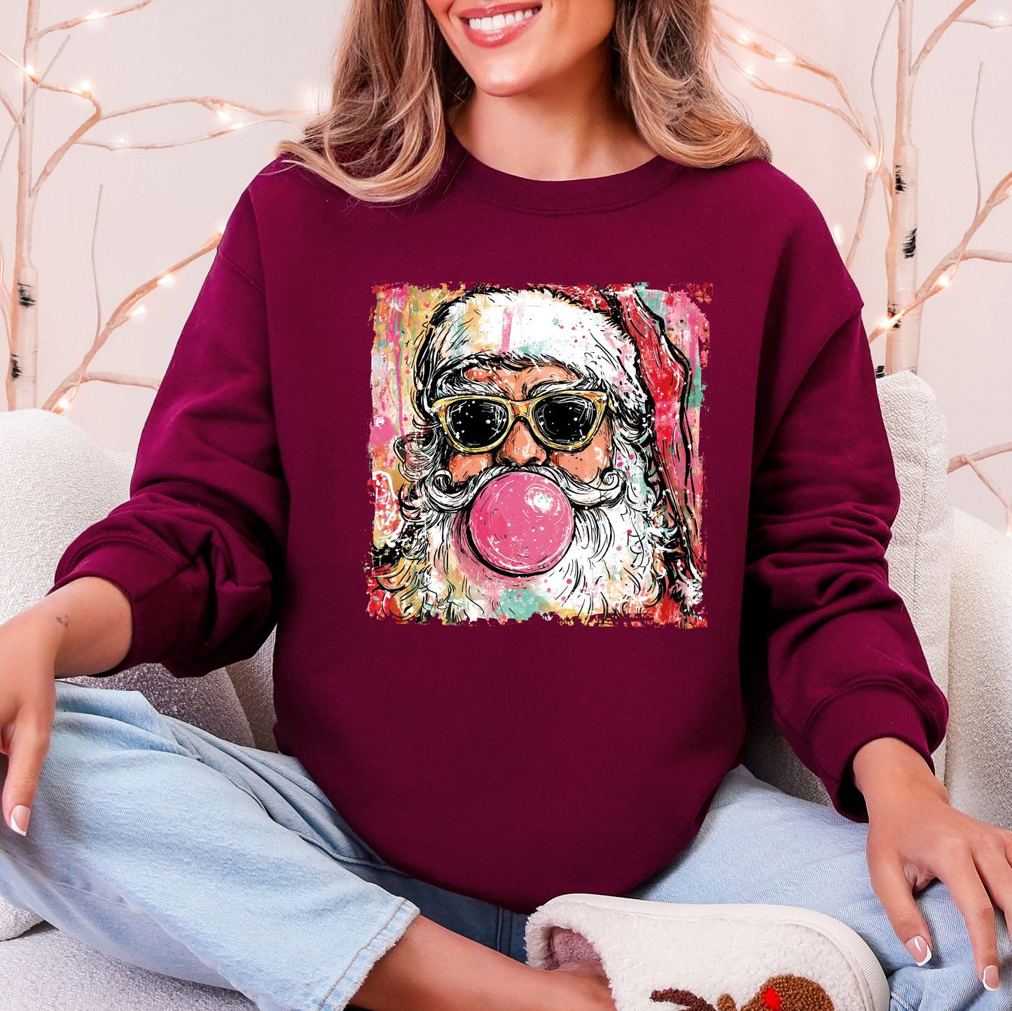 Vintage Santa Sketched Christmas Sweatshirt
